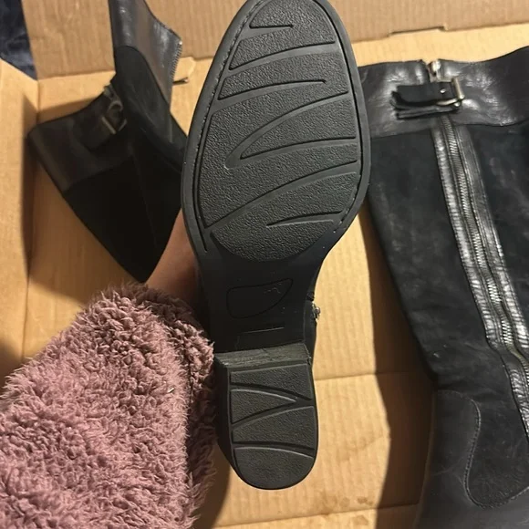 Born black suede leather tall boot Uchee F73809 riding equestrian knee high - Picture 6 of 7